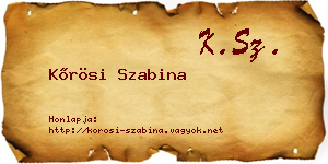 Kőrösi Szabina névjegykártya